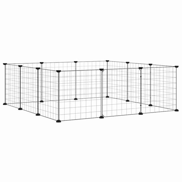 vidaXL Pet Cage Black Powder-coated steel 41.3 x 41.3 in Expandable