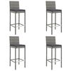 vidaXL 5 Piece Patio Bar Set with Cushions Gray Poly Rattan