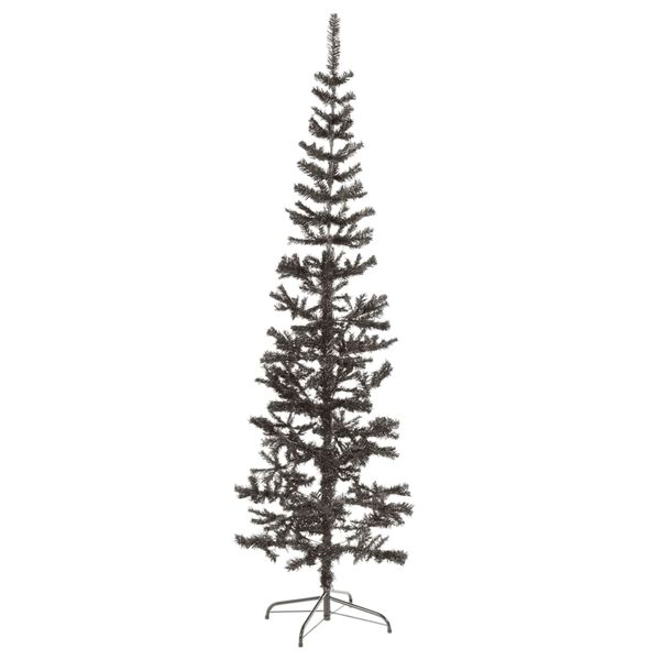 vidaXL Christmas Tree Black PVC, steel 8 ft Christmas Tree Cone-shaped