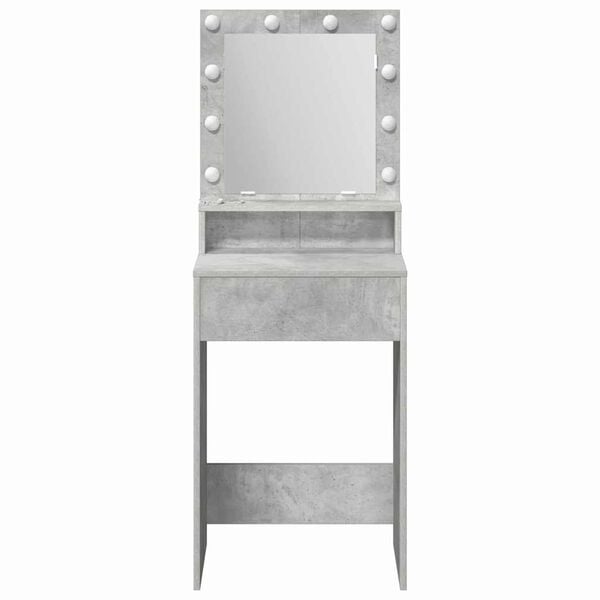 vidaXL Dressing Table Concrete Grey 19.69 x 16.14 x 53.15 in