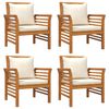 vidaXL Garden Lounge Set Cream white Solid acacia wood Large Durable