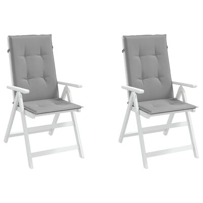 vidaXL Garden Highback Chair Cushions 2 pcs Gray 47.2"x19.7"x1.2" Fabric