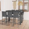 vidaXL Garden Bar Set Grey with anthracite cushions