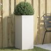 vidaXL Planter White Cold-rolled steel Medium Planter Rectangular
