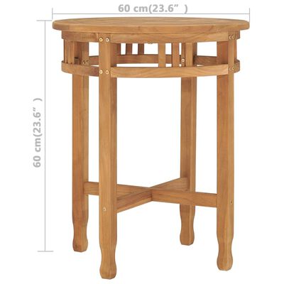 vidaXL Bistro Table Ø23.6"x23.6" Solid Teak Wood