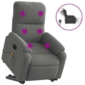 vidaXL Electric Stand Up Massage Recliner Chair Dark Gray