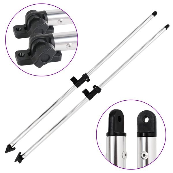 vidaXL Bimini Top Support Poles 2 pcs Aluminum