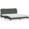 vidaXL Bed Frame with LED without Mattress "Hvar" Dark Gray 72"x83.9"Fabric