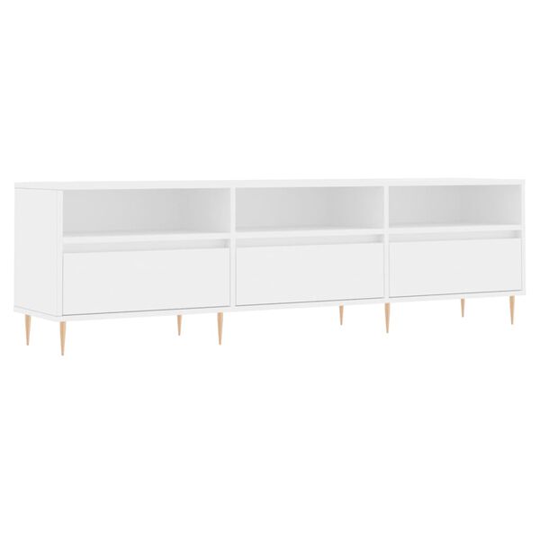 vidaXL TV Cabinet White Engineered wood, iron TV Cabinet Rectangular