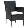 vidaXL Dining Set Black PE rattan, WPC, Aluminum, Steel, Polyester Medium