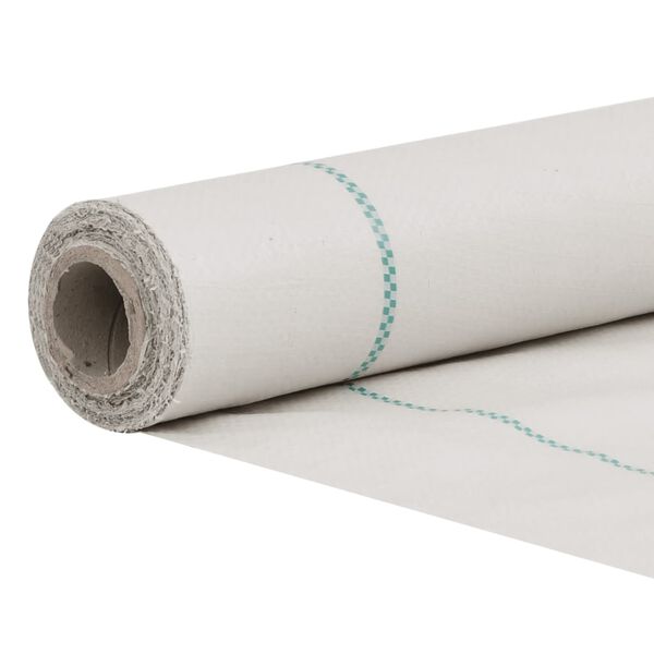 vidaXL Weed Membrane White with Green Stripes Polypropylene 6.6 x 32.8 ft