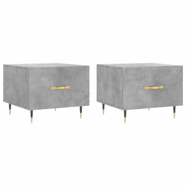 vidaXL Coffee Table Set of 2 Concrete grey Engineered wood, Iron Medium