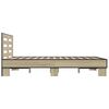 vidaXL Bed Frame Sonoma Oak Engineered wood, metal, plywood 47.2 x 74.8 in