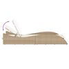 vidaXL Patio Sun Lounger Beige PE Rattan Standard