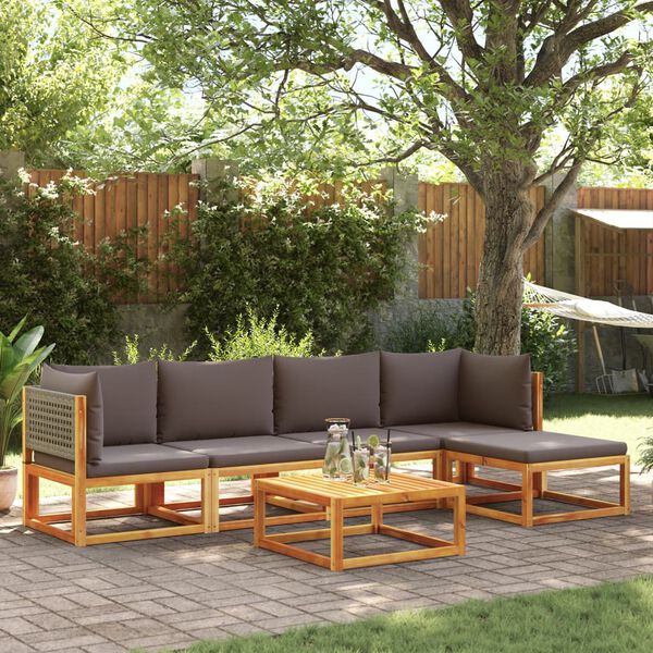 vidaXL Garden Sofa Set Grey