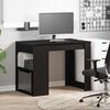 vidaXL Desk Black Oak Engineered Wood Medium Computer Desk Rectangular
