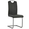 vidaXL Dining Chair Set of 2 Grey Faux leather, Steel Standard Sleek