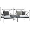 vidaXL Daybed With Trundle Black Steel Single bed size