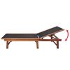 vidaXL Sun Lounger Dark wood, Black Acacia wood and textilene Full