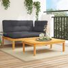 vidaXL Pallet Sofa Set Anthracite and natural wood