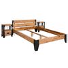 vidaXL Bed Frame with 2 Nightstands Solid Acacia Wood Steel 76"x79.9"