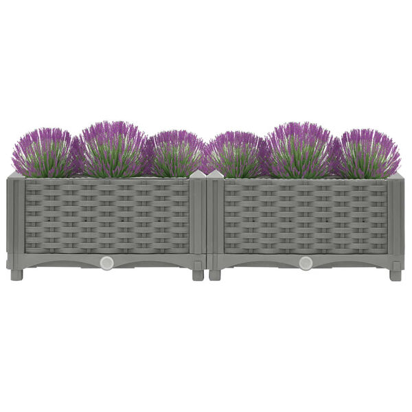 vidaXL Raised Bed Light grey Polypropylene Medium Durable Raised Bed