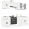 vidaXL Kitchen Cabinet Set White Engineered wood, Glass 8-piece set