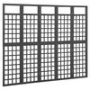 vidaXL 5-Panel Room Divider/Trellis Solid Fir Wood Black 79.3"x70.9"