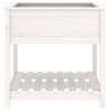 vidaXL Planter White Solid pine wood Medium Planter Rectangular