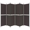 vidaXL 6-Panel Room Divider Brown 118.1"x78.7" Fabric