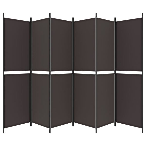vidaXL 6-Panel Room Divider Brown 118.1"x78.7" Fabric