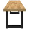 vidaXL Dining Bench Natural, Black Solid Pine Wood 70.9x15.7x17.7 in