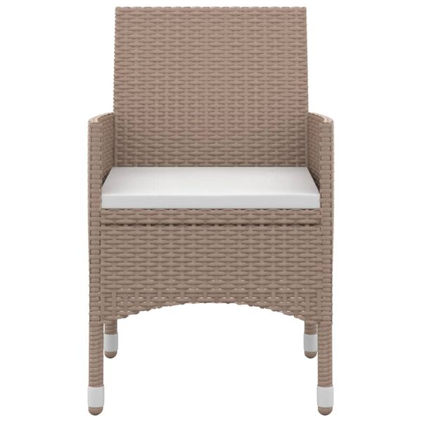 vidaXL Garden Dining Set Beige PE Rattan 5-Piece Set Durable