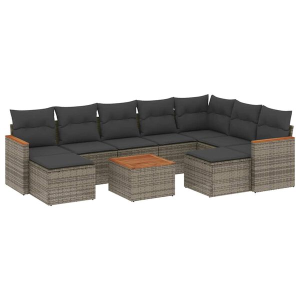 vidaXL Garden Sofa Set Grey, Dark Grey