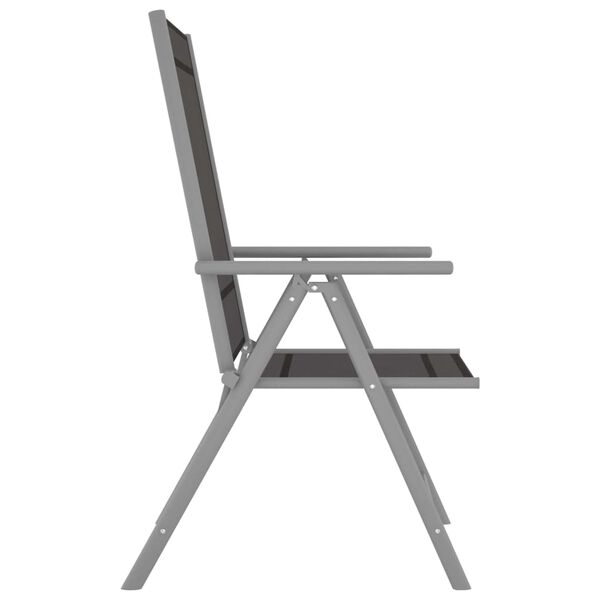 vidaXL Garden Chair Set of 6 Black and silver Aluminum, Textilene