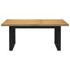 vidaXL Dining Table Natural and Black Solid pine wood 70.9 x 35.4 in