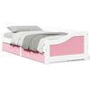 vidaXL Day Bed White and Pink Solid Pine Wood, Engineered Wood