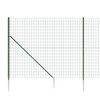 vidaXL Wire Mesh Fence with Spike Anchors Green 6.6x32.8'