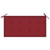 vidaXL Patio Bench with Wine Red Cushion 44.1 " Solid Teak Wood