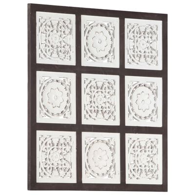 vidaXL Hand-Carved Wall Panel MDF 23.6"x23.6"x0.6" Brown and White