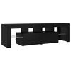 vidaXL TV Cabinet with LED Lights Black Oak 55.1x14.4x15.7" Engineered Wood