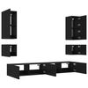 vidaXL 6 Piece TV Wall Stands with LED Lights Black