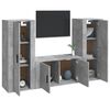 vidaXL TV Cabinet Set Set of 3 Concrete Grey Engineered Wood Medium