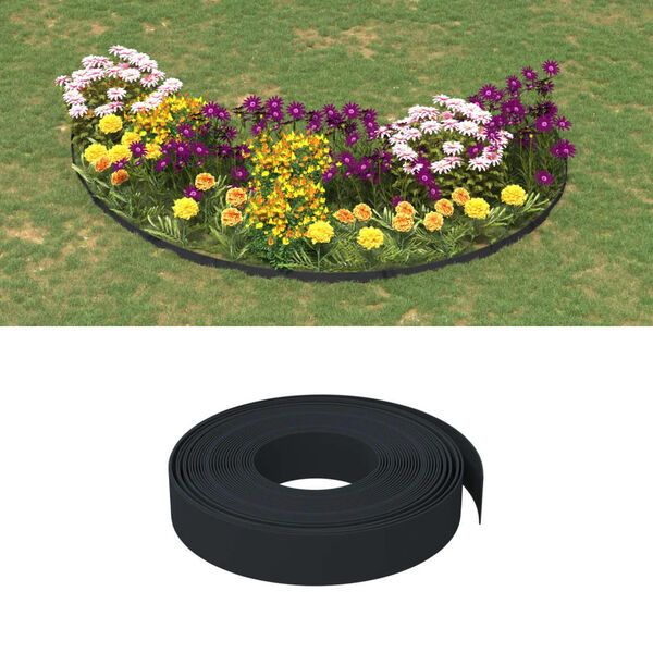 vidaXL Garden Edgings 2 pcs Black 32.8' 3.9" Polyethylene