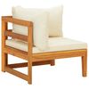 vidaXL Garden Lounge Set Cream White, Brown Solid Acacia Wood Large