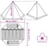 vidaXL Family Tent Tipi 8-Person White Blackout Fabric Waterproof