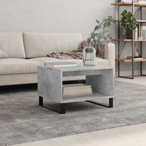 vidaXL Coffee Table Concrete Grey Engineered Wood, Iron Medium