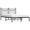 vidaXL Bed Frame Black Steel 55.1 x 74.8 in Bed Frame Rectangular