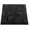 vidaXL 3D Wall Panels 24 pcs 19.7"x19.7" Diamond Black 64.6 ft²
