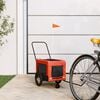 vidaXL Pet Bike Trailer Orange and Black Made from Oxford Fabric, Iron, PVC
